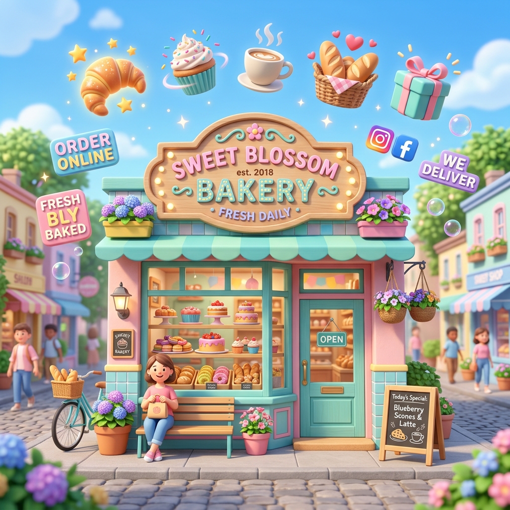 Beautiful local bakery shop front